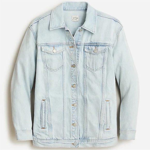 J. Crew Relaxed Oversized Denim Jacket Waterside Wash - Picture 2 of 5